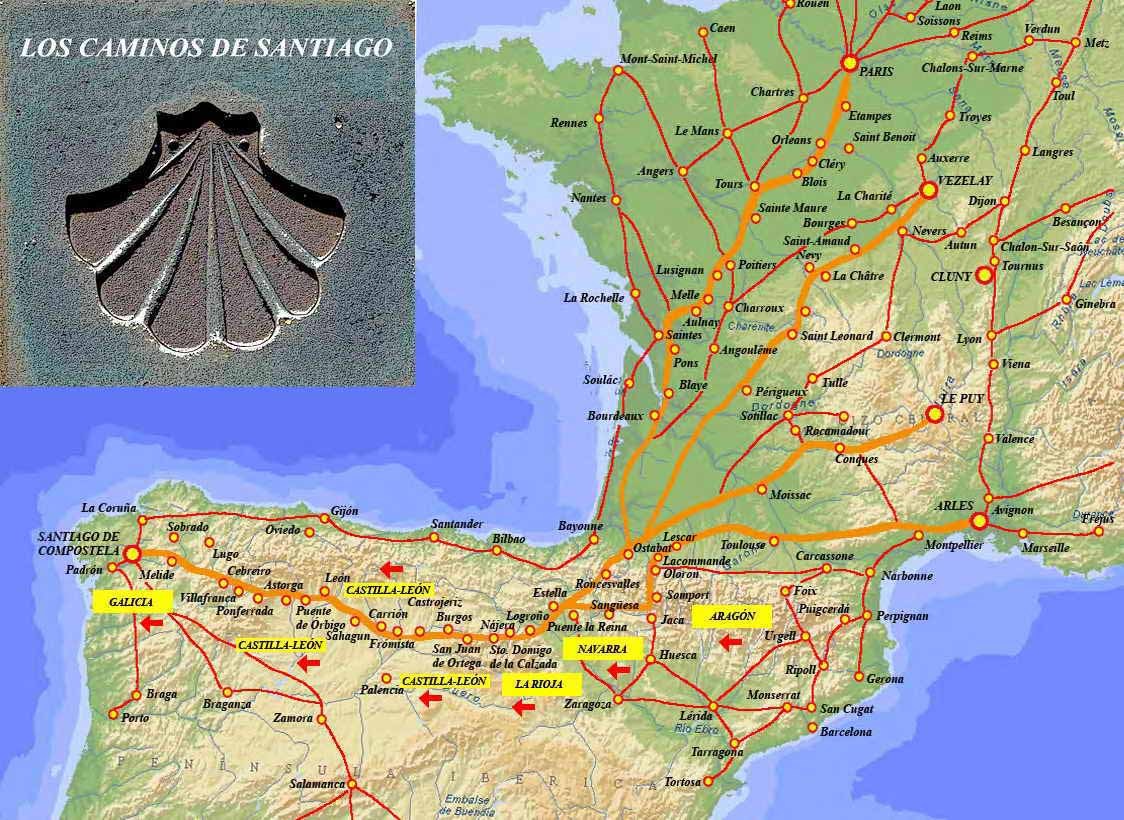 spain camino de santiago map